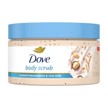 Dove body scrub crushed macadamia & rice milk