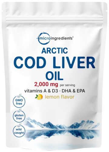 MICRO INGREDIENTS ARCTIC COD LIVER OIL LEMON SOFTGELS